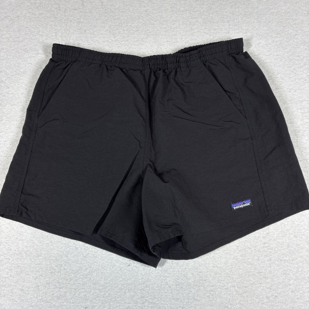 Patagonia Womens Baggies Shorts 4" Black Large Nylon Outdoor Hiking Gorpcore